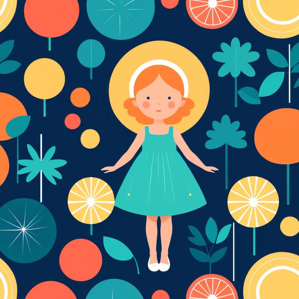 Bright Minimalist Child Illustration Design