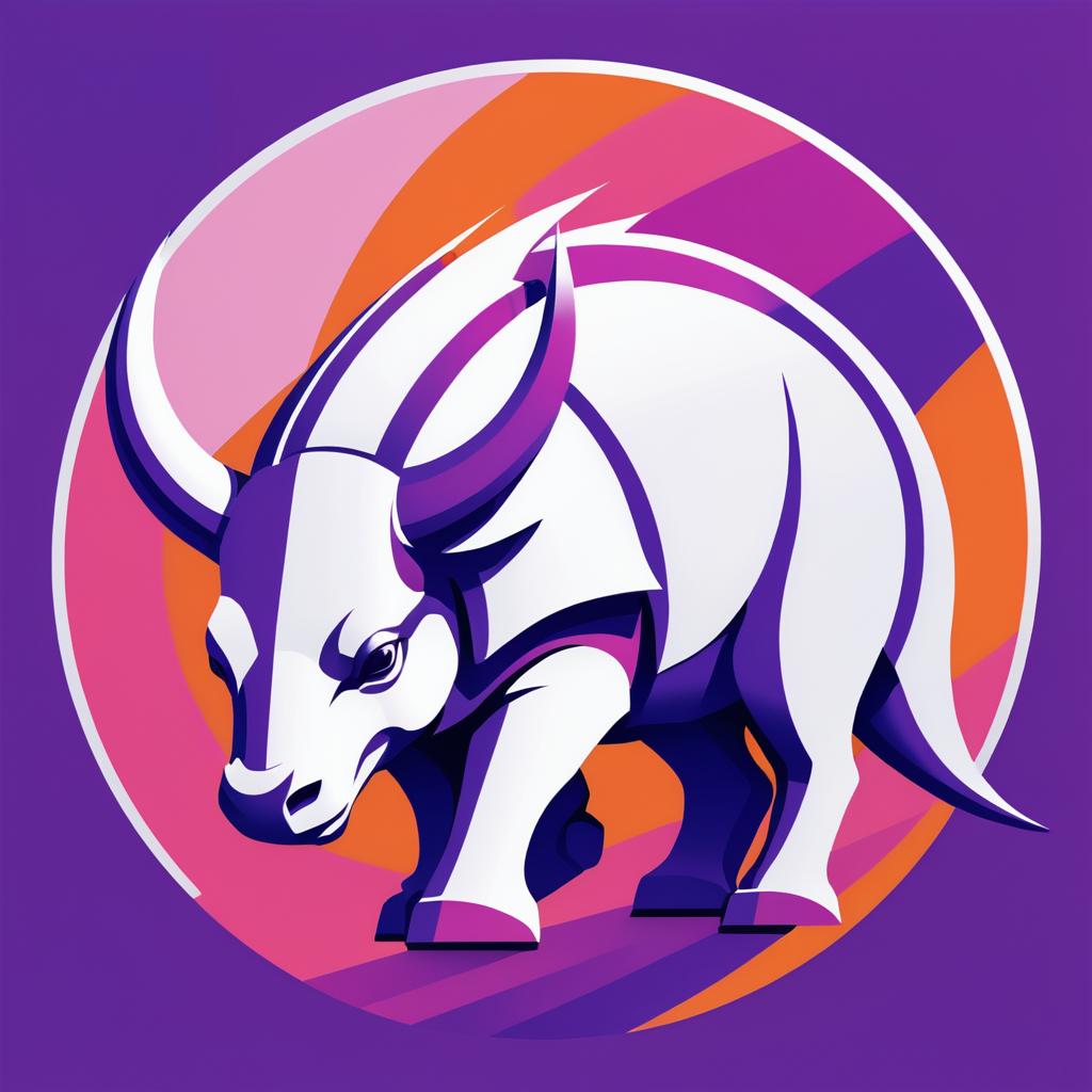 Modern Triceratops Logo in Lichtenstein Style