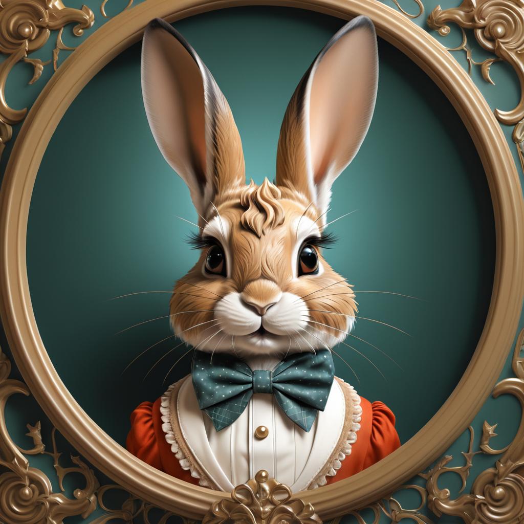 Whimsical Portrait of a Curious Rabbit