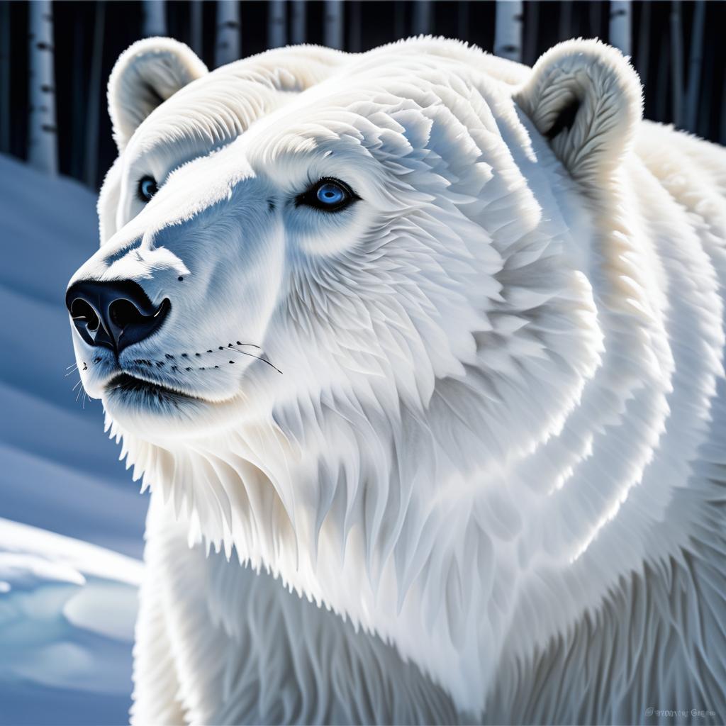 Majestic Polar Bear Portrait in Detail