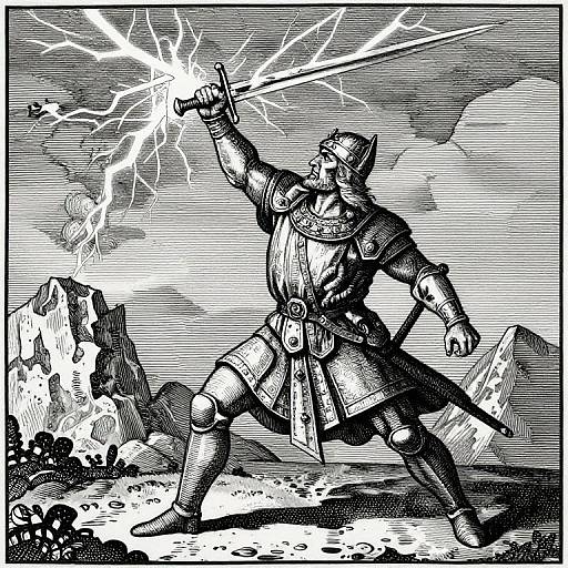 Undead Warrior King with Lightning Sword