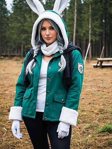 Lifestyle costume photo of Hare (camp) (blue archive). Cosplay clothes