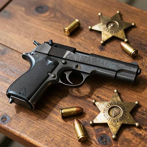 US Marshal Pistol with Vintage Bullets