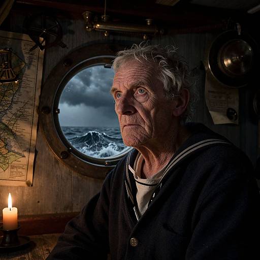 Haunting Portrait of Elderly Sailor