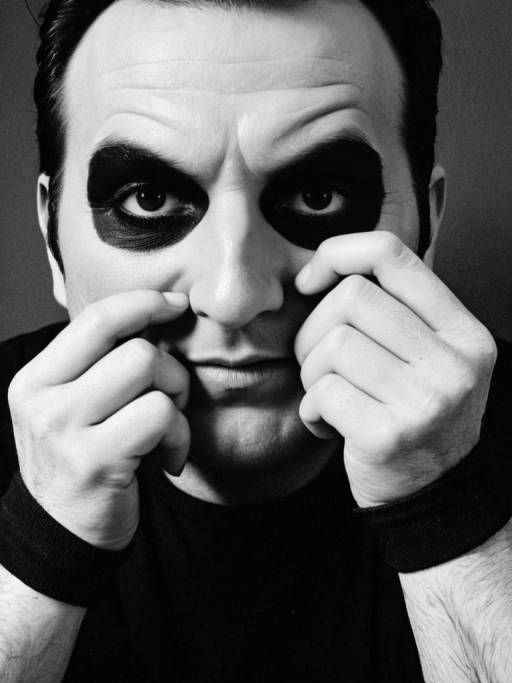 Man with Black Eye Paint Close-Up