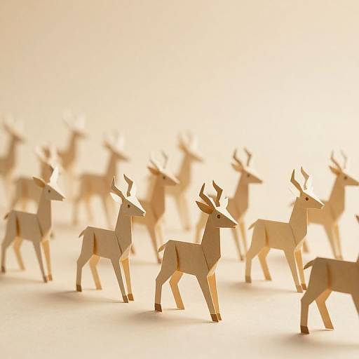 Geometric Paper Antelope Procession