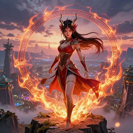 Dragon Girl Warrior in Twilight Realm