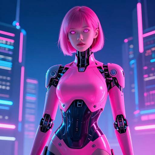 Futuristic Neon AI Girl Design