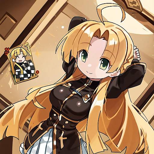 Illustration of Asia argento, high school dxd in the style of Zanamaoria