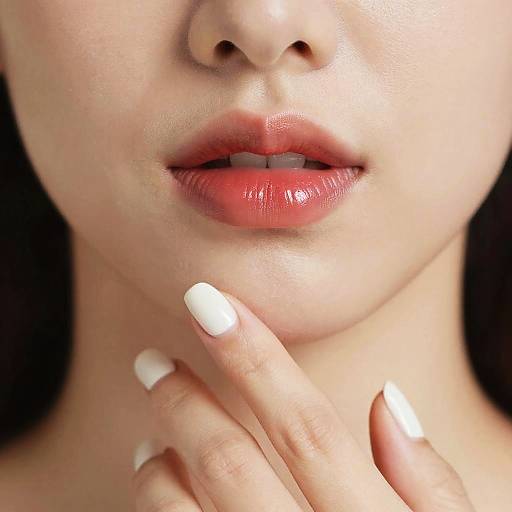 Soft Close-Up of Glossy Lips