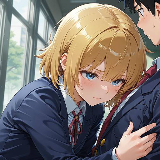 Illustration of Hanazawa teruki, mob psycho 100 in the style of Shift (waage)