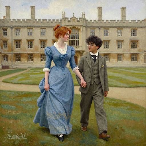 Edwardian Couple at Gothic College