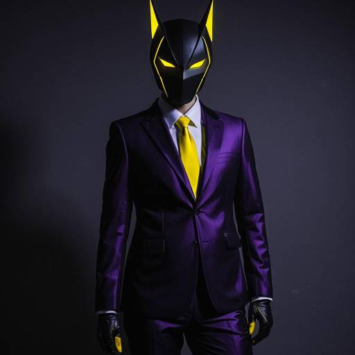 Futuristic Cosplay in Black and Violet Suit