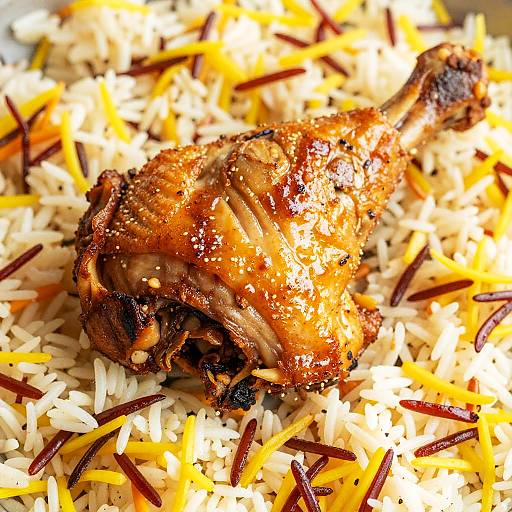 Crispy Roasted Chicken with Vibrant Rice