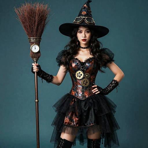 Clockwork Steampunk Witch Halloween Outfit