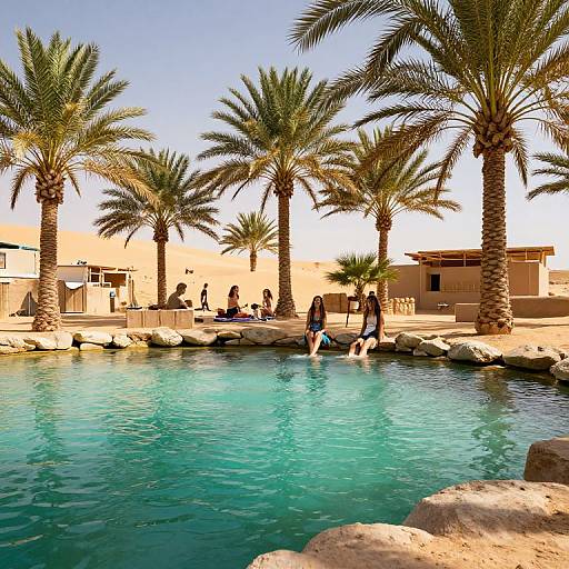 Vibrant Oasis in Arid Sands