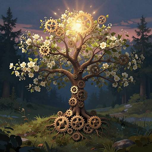 Ambitions as Blooming Tree Illustration