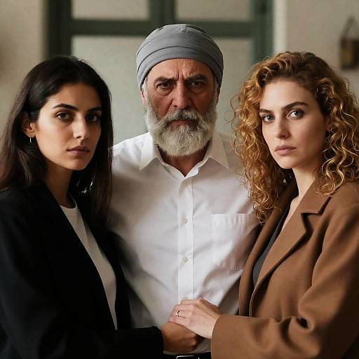 Intense Indoor Portrait of Three People