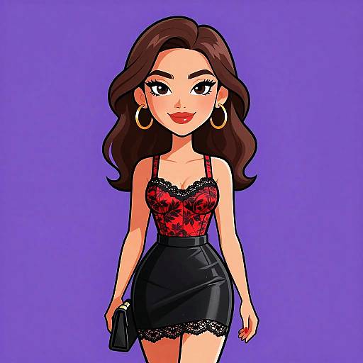 Edgy Woman with Stylish Outfit