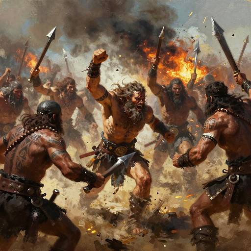 Epic Barbarian Battle Scene