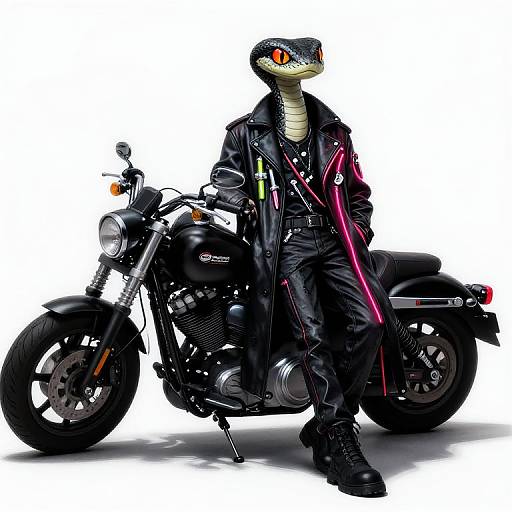 Cyberpunk Emo Snake Boy with Knives