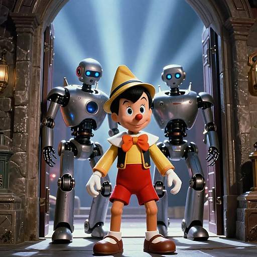 Futuristic Robots in Pinocchio Castle