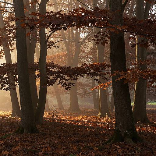 Chestnut Brown Autumn Forest Scene