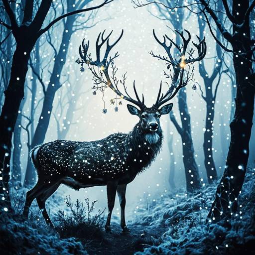 Magical Stag in Enchanted Forest