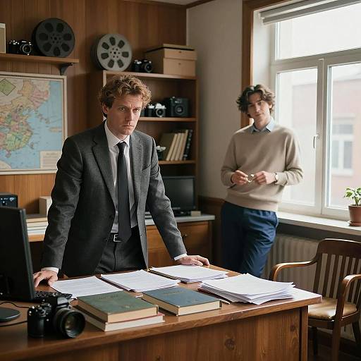 Two Men in Vintage Office Setting