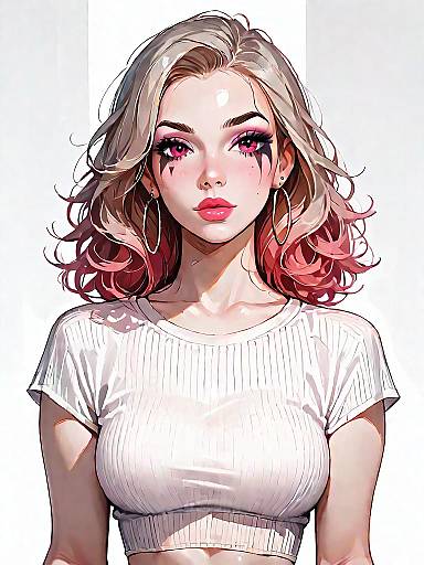 Stylish Woman with Pink Ombre Hair
