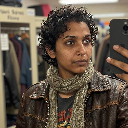 Woman Selfie in Vintage Thrift Store
