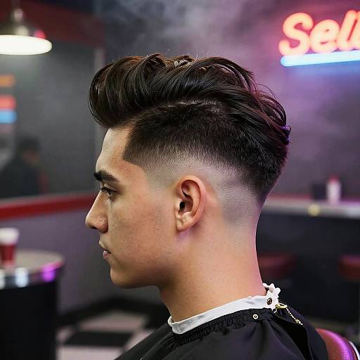 Greaser Fade Hairstyle in Retro Diner