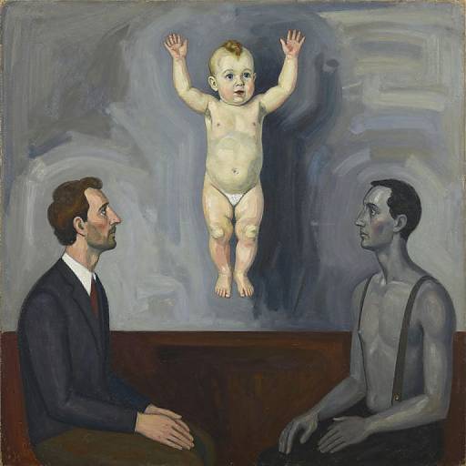 Abstract Surreal Baby Rising Painting