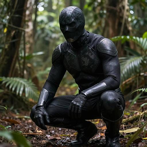 High-Tech Black Stealth Superhero