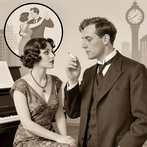 Lion Chancy: Sepia 1920s Piano Scene