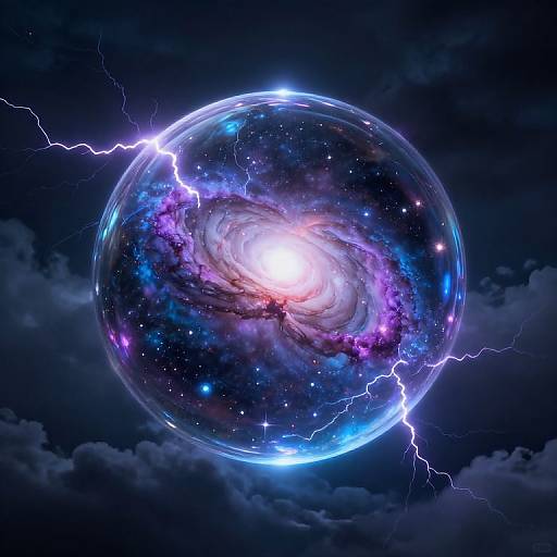 Colossal Floating Glass Orb Galaxy