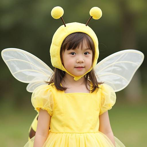Young Girl in Yellow Fairy Costume