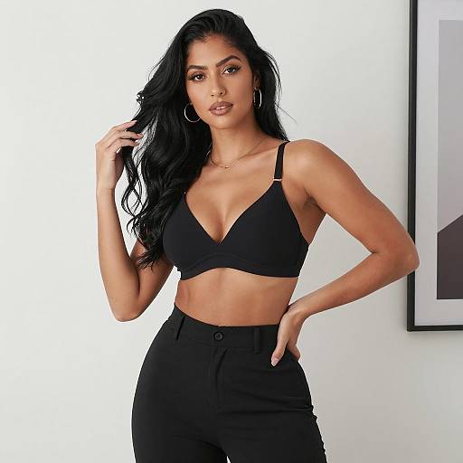 Elegant Woman in Black Attire