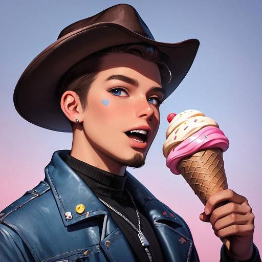 Dynamic Cowboy with Ice Cream Delight Dynamic Cowboy with Ice Cream Delight