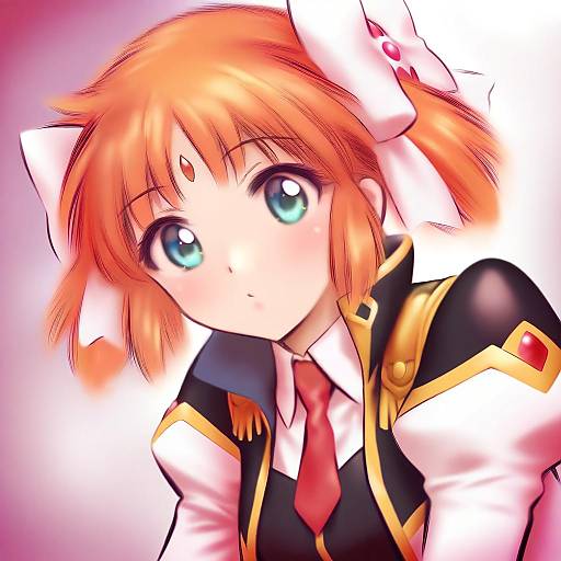 Illustration of Apricot sakuraba, galaxy angel rune in the style of Shpo