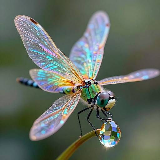 Iridescent Fairy on Regal Dragonfly