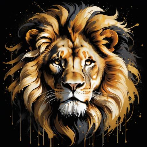 Regal Lion Portrait with Artistic Flair Regal Lion Portrait with Artistic Flair