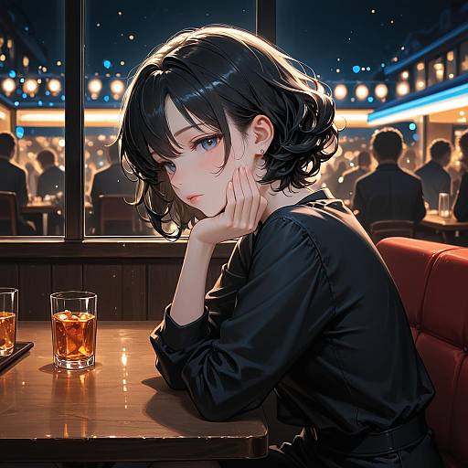 Glamorous Evening Look with Glass