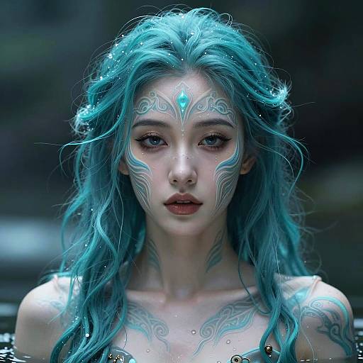 Mystical Woman with Turquoise Hair