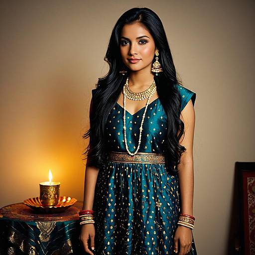 Elegant Diwali Ethnic Wear Portrait