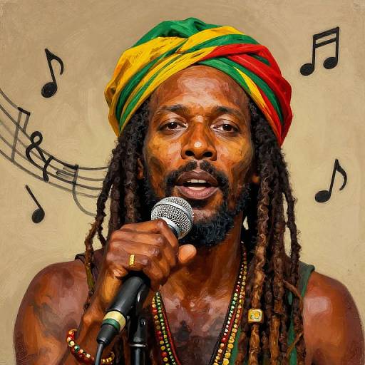 Reggae Singer Portrait with Vibrant Style