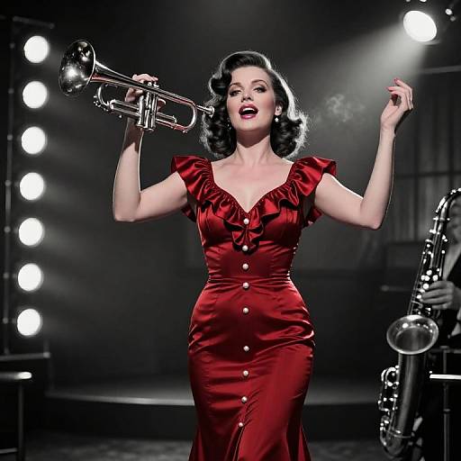 Sultry 1930s Jazz Singer on Stage