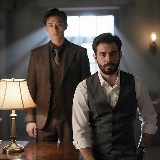 Moody Industrial Portrait of Two Men