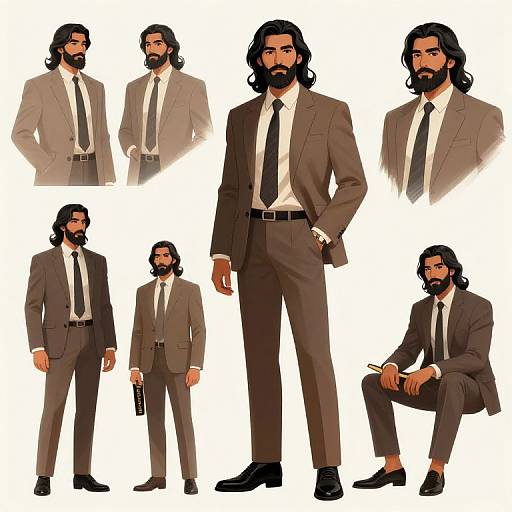 Modern Arab Male Character Design Sheet