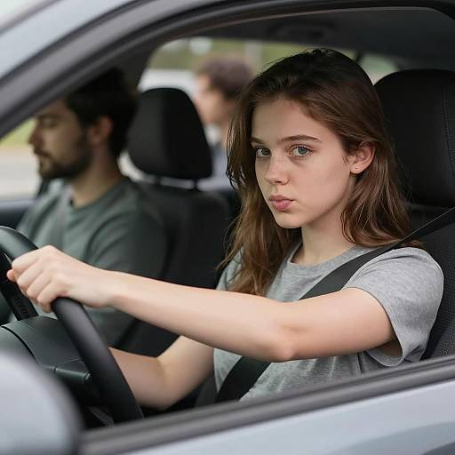 Candid Car Moment with Young Woman